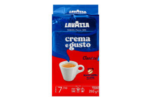 Кофе натуральный жареный молотый Crema e Gusto Classico Lavazza в/у 250г