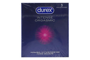 Презервативы латексные рельефные со стимулирующим гелем-смазкой Intense orgasmic Durex 3шт