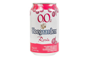 Пиво специальное 0.33л 0% безалкогольное светлое пастеризованное Rosee Hoegaarden ж/б