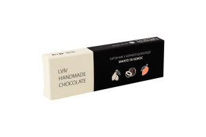 Батончик з чорного шоколаду з начинкою манго та кокос Lviv handmade chocolate к/у 48г