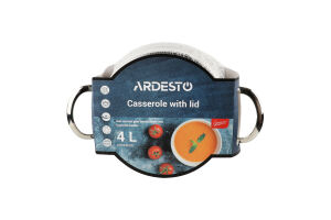 Каструля Gemini Liguria 4л нержавіюча сталь з скляною кришкою Ardesтo