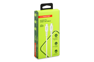 Кабель д/смартфону білий Type-C-Type-C 60W 3A 1м Euroelectric