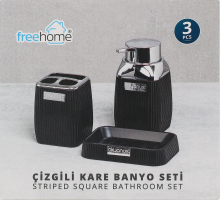 Набір для ванної кімнати білий хром №OKY-502-1 Freehome 3шт