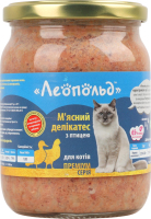 Корм д/котів М"ясний делікатес Преміум серія з птицею 500г твіст/б Леопольд
