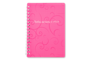 Книжка д/записів Barocco А6 клітинка пластикова обкладинка на пружині 80аркушів Buromax