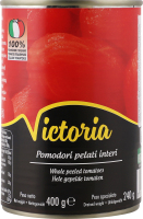 Томаты целые очищенные в томатном соке пастеризованные Victoria ж/б 400г