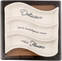 Салатник белый фарфоровый 3 секции Excellent Houseware 1шт