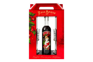 Набір Лікер 0.5л 17.5% та два келихи 150мл П'яна Вишня к/у 3шт