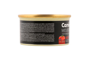 Корм д/дорослих котів Мус з яловичиною чорницею петрушкою та желе 85г ж/б Carnie