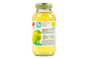 Сок для детей от 4мес мягкий пастеризованный яблочный Organic Hipp с/бут 0.2л