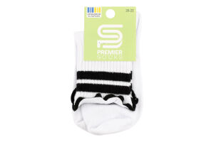 Шкарпетки Premier socks висок рюш смуж білі р20-22