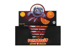 Батончик с альбумином, витамином С и апельсином Гематовит Вампірятко Віт м/у 40г