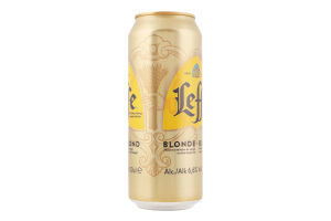 Пиво 500мл 6.6% світле пастеризоване Blond Leffe з/б