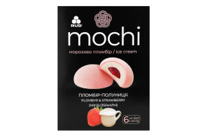 Морозиво пломбір Пломбір-Полуниця Mochi Rud к/у 6х40г