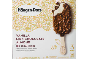 Haagen-Dazs Ice Cream Bars Vanilla Milk Chocolate Almond - 3 CT