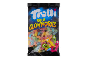 Мармелад жевательный зефирный Sour glowworms Trolli кг