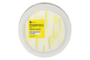 Essentials Paper Plates Uncoated - 200 CT