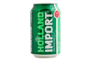 Пиво 0.33л 4.8% светлое фильтрованное пастеризованное Holland Import ж/б