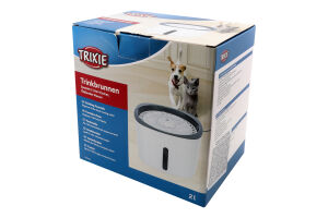 Поїлка-фонтан д/котів Флауер 2л біло-сіра пластик 18,5*13*18,5см Тріксі