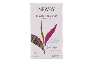 Чай чорний дрібнолистовий English Breakfast Newby в/с к/у 25х2г