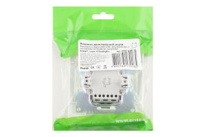 Вимикач білий двоклавішний Ерсте