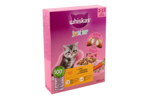 Корм сухий повнораціонний для кошенят з куркою Junior Whiskas к/у 300г