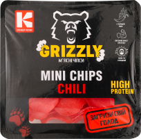 Чипси м'ясні Mini Chips Chili з м'ясом птиці c/к в/г 50г газ/уп Grizzly