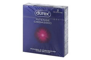 Презервативы латексные рельефные со стимулирующим гелем-смазкой Intense orgasmic Durex 3шт