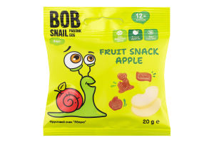 Снек фруктовый для детей от 12мес Apple Baby Bob Snail м/у 20г