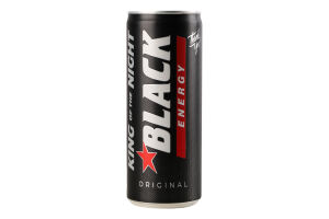 Напій енергетичний безалкогольний з додаванням вітамінів Original King of the Night Black Energy з/б 250мл