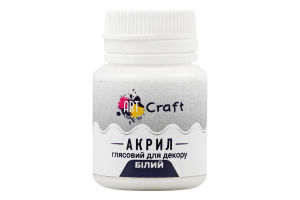 Фарба акрилова д/декору біла глянсова 20мл АртКрафт