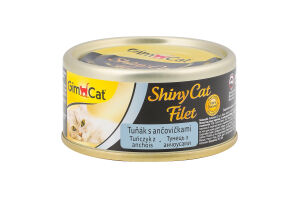 Корм консервований для котів всіх порід Тунець з анчоусами ShinyCat Filet GimCat з/б 70г