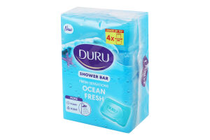 Мыло туалетное для душа Свежесть океана Fresh Sensations Duru 4х150г