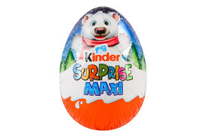 Яйцо из молочного шоколада с молочным внутренним слоем и игрушкой Maxi Surprise Kinder м/у 100г