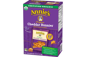 Annie's Homegrown Cheddar Bunnies Organic Baked Snack Crackers - 12 CT
