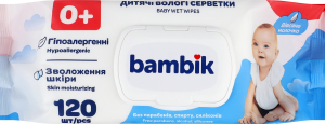 Салфетки влажные для детей с первых дней жизни с овсяным молочком Bambik 120шт