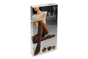 Колготки женские теплые без меха с подкладкой-имитацией капрона Siela Collant collection 80/20den L nero