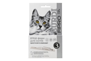 Краплі д/котів Бурді Фіпро інсектоакарицидні 3*1мл O.L.KAR.