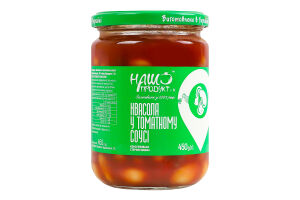 Фасоль в томатном соусе консервированная стерилизованная Наш продукт і К с/б 450г