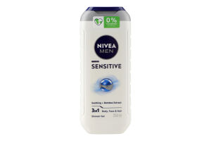 Гель для душу для тіла, обличчя та волосся 3в1 Sensitive Nivea Men 250мл