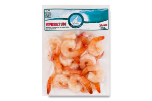 Креветки замороженные вареные очищенные 31/40 Polar Seafood с/х в/у 250г
