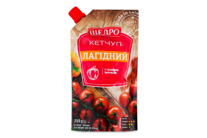 Кетчуп с красной паприкой пастеризованный Нежный Щедро д/п 250г