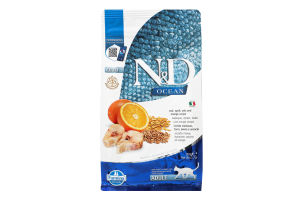 Корм сухий для дорослих котів Codfish Spelt Oats&Orange N&D Ocean Farmina м/у 300г