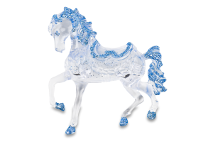 Підвіска новорічна Кінь синя 10*10см КМ