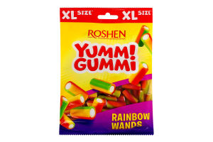 Конфеты желейные Rainbow wands Yummi gummi Roshen м/у 165г