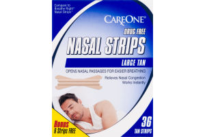 CareOne Nasal Strips Large Tan - 36 CT