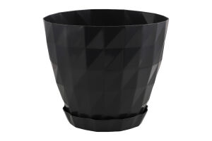 Вазон д/квітів Кристал 1,85л антрацит з підставкою Серінова