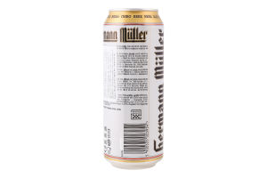 Пиво 0.5л 4% светлое фильтрованное пастеризованное Hermann Muller ж/б