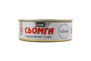 Сьомга De Luxe у власному соку 240г ж/б з ключем Valmis