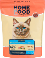 Корм сухой для стерилизованных/кастрированных взрослых котов Морской коктейль Гипоаллергенный Home Food д/п 400г